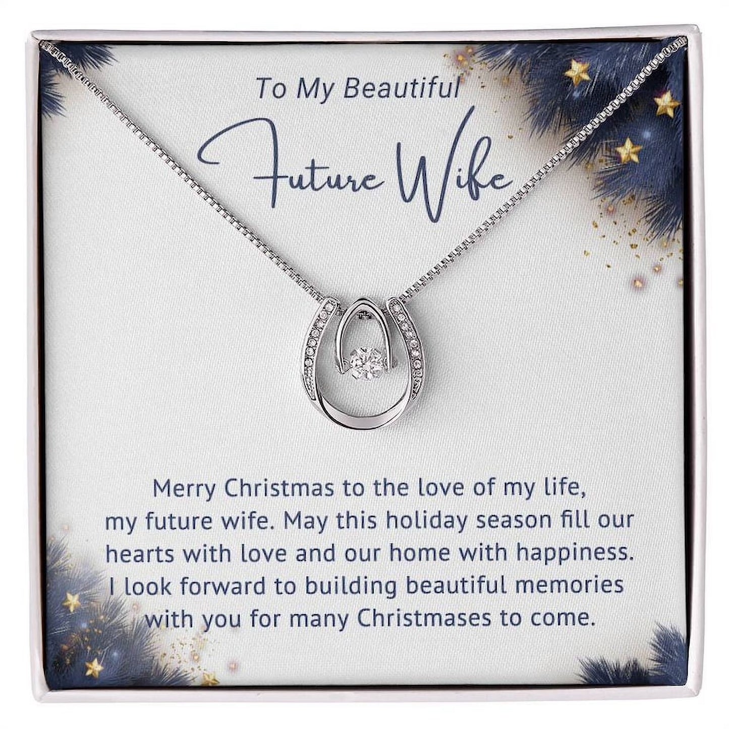 To My Beautiful Future Wife Lucky in Love Necklace Valentine Gift Gift for Her Lovers Birthday Gift for Girlfriend