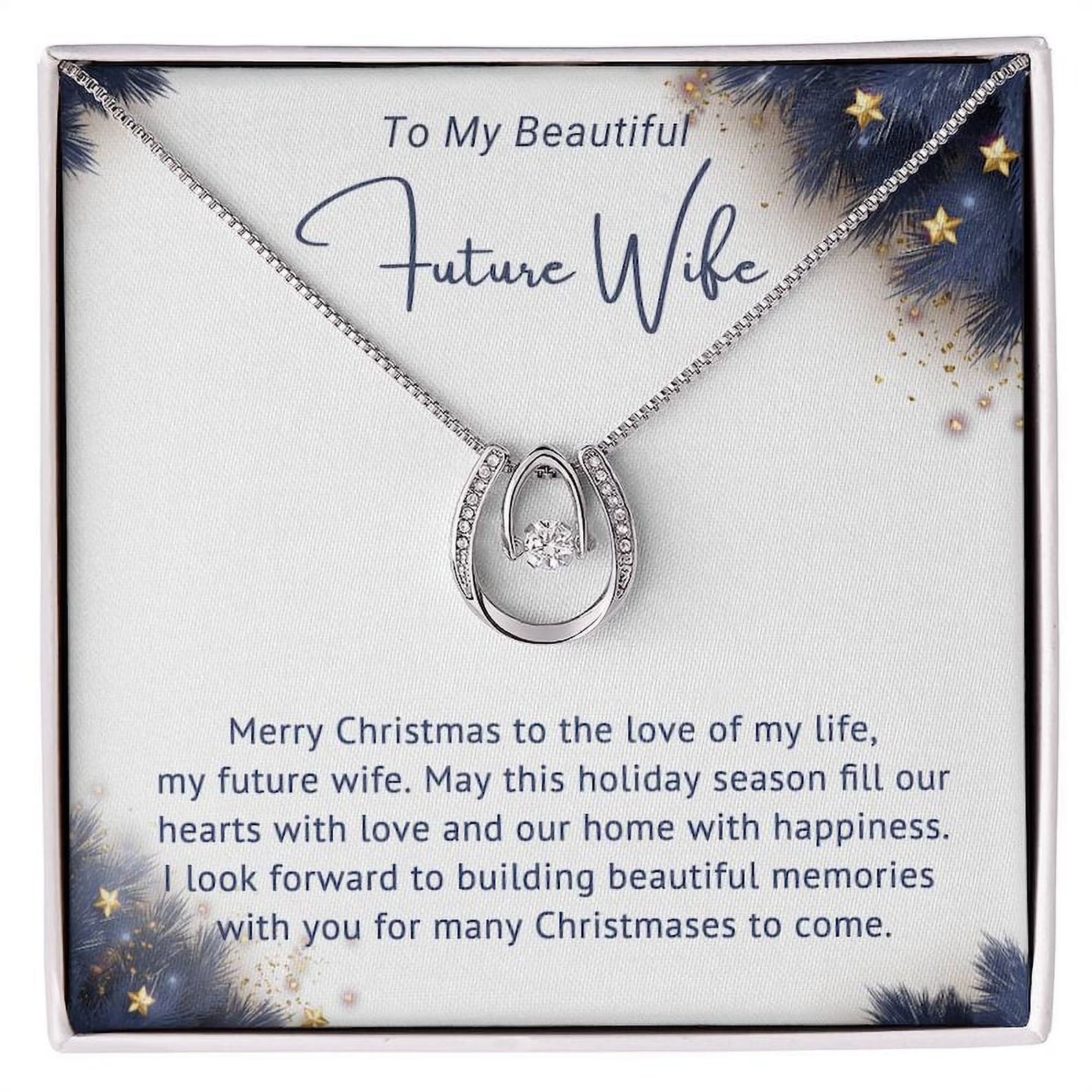 To My Beautiful Future Wife Lucky in Love Necklace Valentine Gift Gift for Her Lovers Birthday Gift for Girlfriend