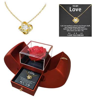 Rose box with necklace 